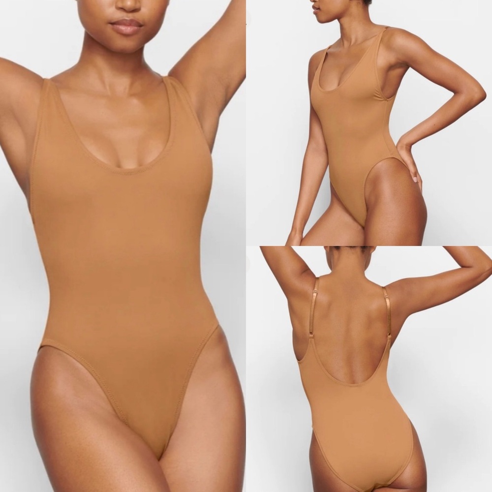 NWT SKIMS Tan One-Piece Swimsuit - Size XL - Almond